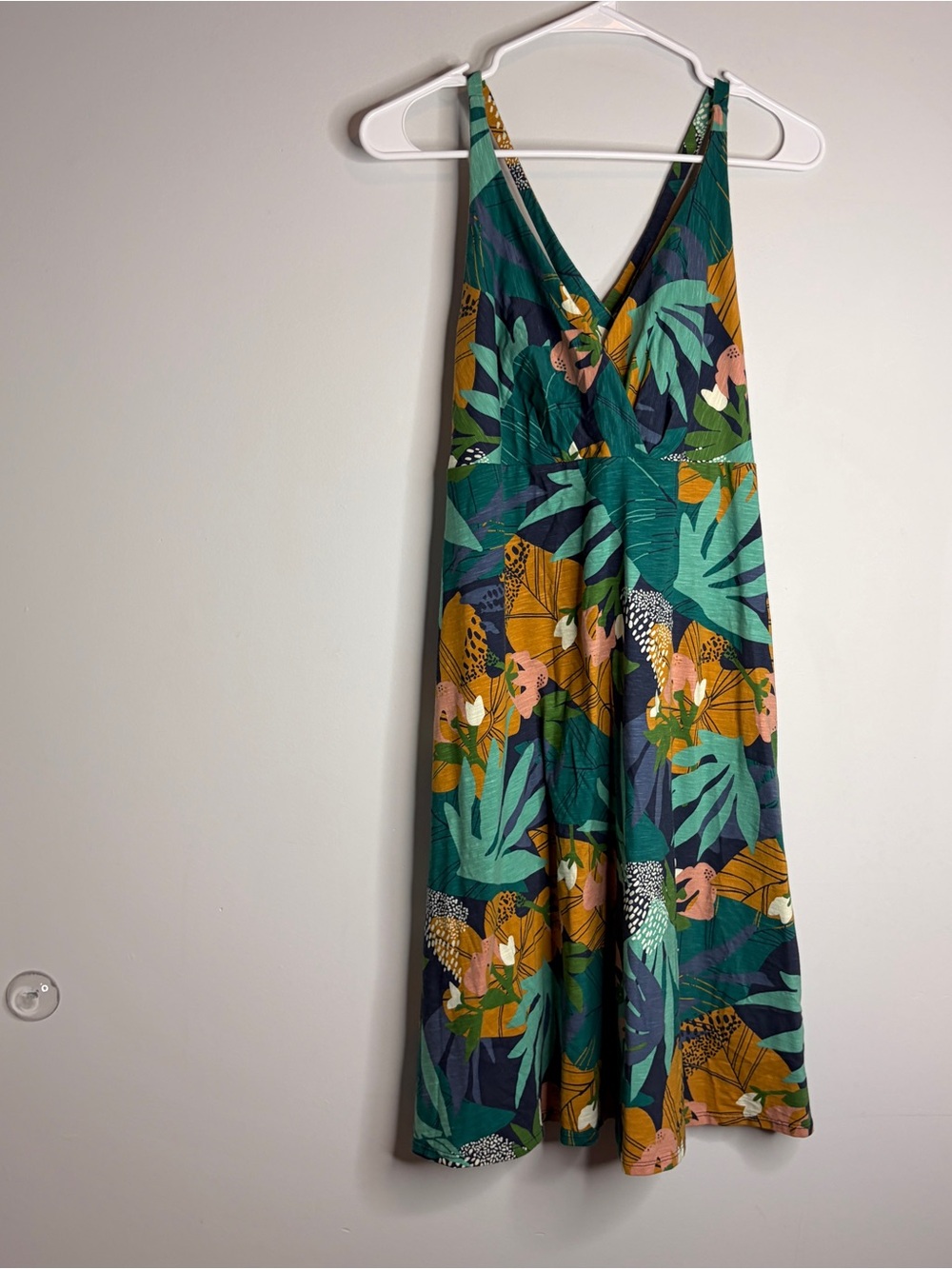 Patagonia Tropical V-Neck Sundress Strappy Athleisure Dress Large - Picture 7 of 9